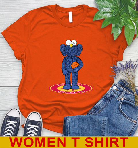 NBA Basketball Houston Rockets Kaws Bff Blue Figure Shirt Women's T-Shirt 4