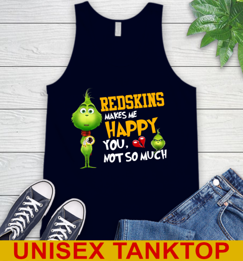 NFL Washington Redskins Makes Me Happy You Not So Much Grinch Football Sports Tank Top 2