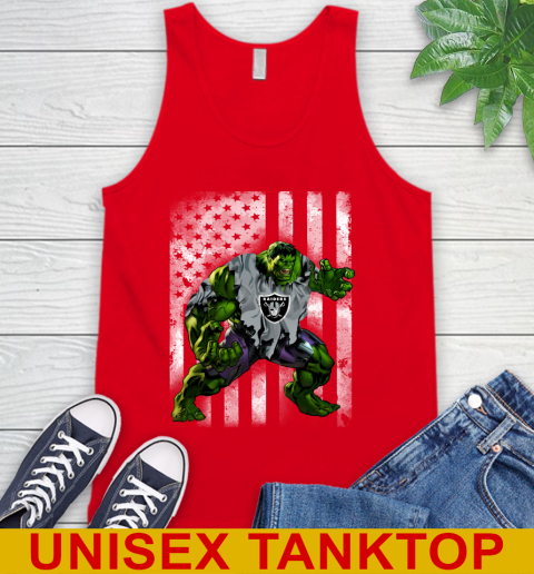 Oakland Raiders Hulk Marvel Avengers NFL Football American Flag Tank Top 5