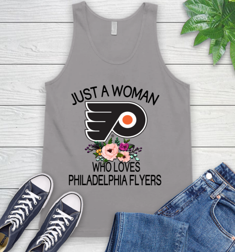 NHL Just A Woman Who Loves Philadelphia Flyers Hockey Sports Tank Top 2
