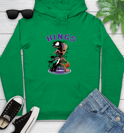 NBA Sacramento Kings Basketball Venom Groot Guardians Of The Galaxy Youth Hoodie 7
