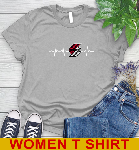 Portland Trail Blazers NBA Basketball Heart Beat Shirt Women's T-Shirt 6 Portland Trail Blazers NBA Basketball Heart Beat Shirt Women's T-Shirt - Image 6