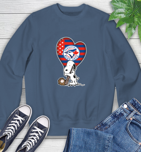 Toronto Blue Jays MLB Baseball The Peanuts Movie Adorable Snoopy Sweatshirt 7