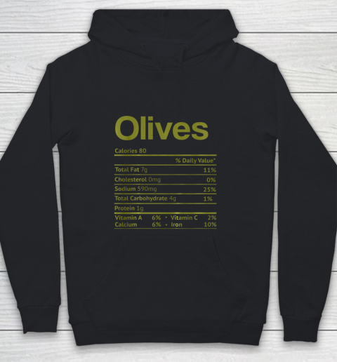 Olive Nutrition Facts Funny Thanksgiving Christmas Food Youth Hoodie