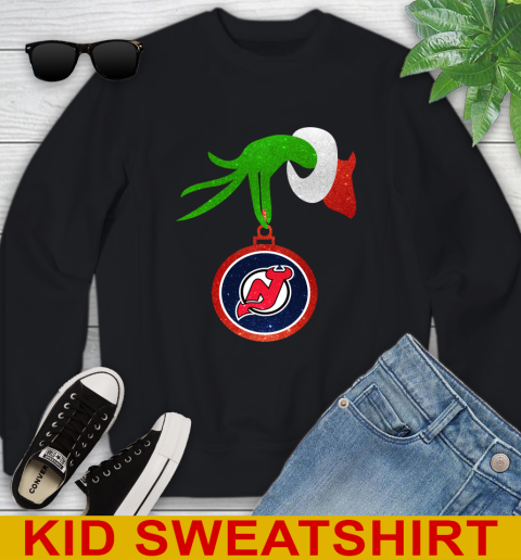 New Jersey Devils Grinch Merry Christmas NHL Hockey Youth Sweatshirt 2