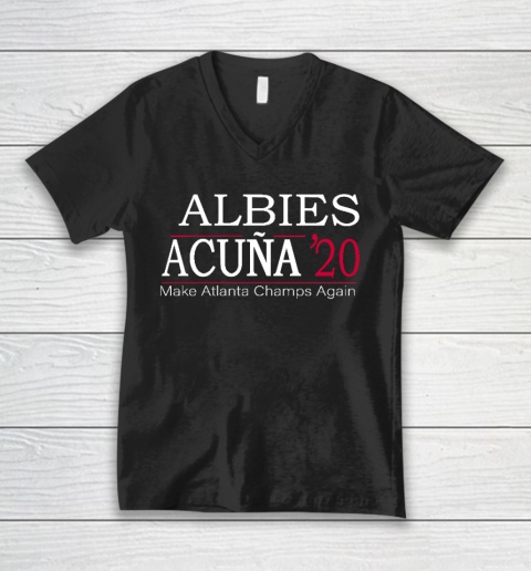 Albies Acuna Shirt 20 for Braves fans Make Atlanta Champs Again V-Neck T-Shirt