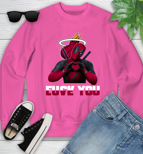 NBA Miami Heat Deadpool Love You Fuck You Basketball Sports Youth Sweatshirt 6