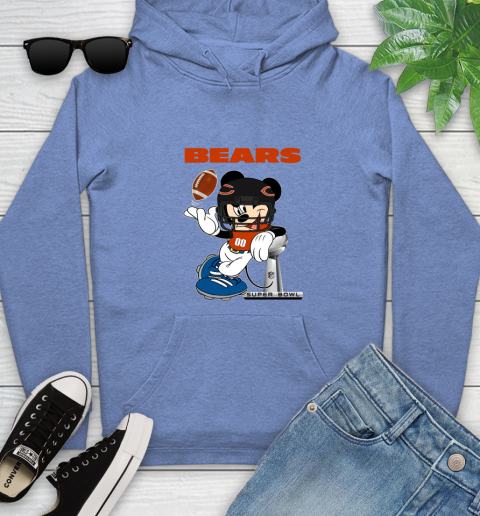NFL Chicago Bears Mickey Mouse Disney Super Bowl Football T Shirt Youth Hoodie 12