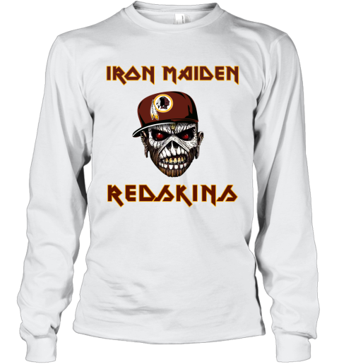 NFL Washington Redskins Iron Maiden Rock Band Music Football Sports rQR5SopAJ5n long sleeve tee 14 95 151514 front white