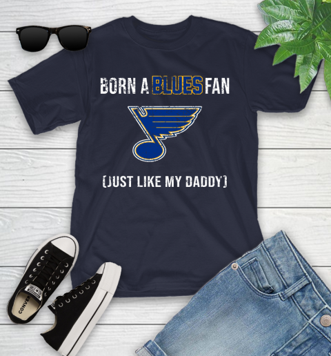 NHL St.Louis Blues Hockey Loyal Fan Just Like My Daddy Shirt Youth T-Shirt - Image 3