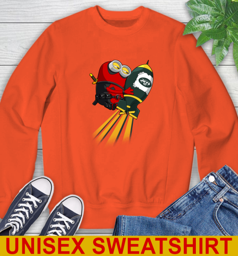 NFL Football New York Jets Deadpool Minion Marvel Shirt Sweatshirt 3