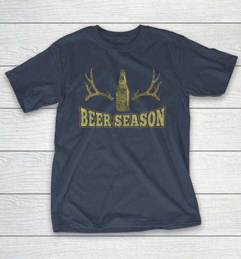 Beer Season Funny Camo Deer Hunting Pun Men Who Love Beers T-Shirt 2