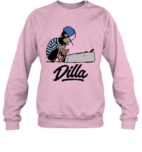 qnjb schroeder peanuts j dilla snoopy mashup shirts sweatshirt 35 front light pink