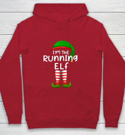 I m The Running Elf Funny Elf Family Matching Christmas Youth Hoodie 7