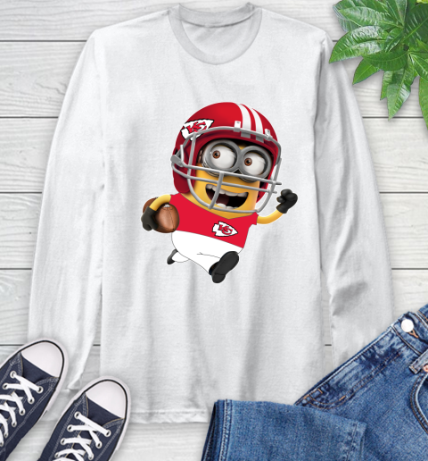 NFL Kansas City Chiefs Minions Disney Football Sports Long Sleeve T Shirt Tee For Sports