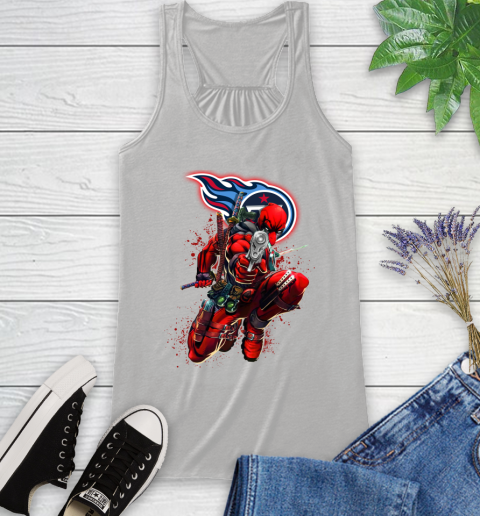 NFL Deadpool Marvel Comics Sports Football Tennessee Titans Racerback Tank