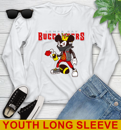 Tampa Bay Buccaneers NFL Football Mickey Peace Sign Sports Youth Long Sleeve