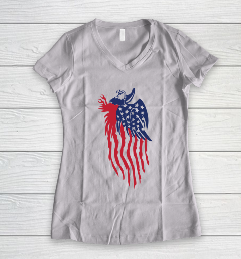 Independence Day Eagle Flag USA  4th of July Women's V-Neck T-Shirt
