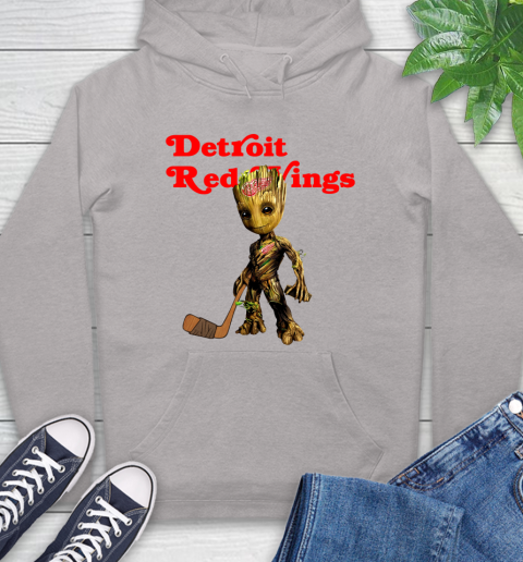 Detroit Red Wings NHL Hockey Groot Marvel Guardians Of The Galaxy Hoodie 12