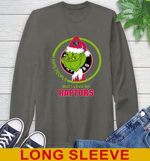 Toronto Raptors NBA Christmas Grinch I Hate People But I Love My Favorite Basketball Team Long Sleeve T-Shirt 8