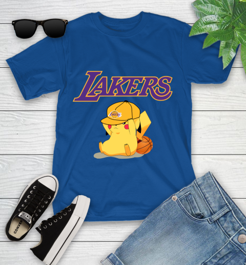 NBA Pikachu Basketball Sports Los Angeles Lakers Youth T-Shirt 9