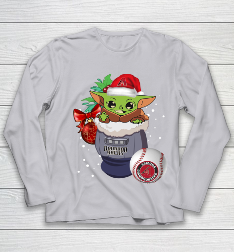 Arizona Diamondbacks Christmas Baby Yoda Star Wars Funny Happy MLB Youth Long Sleeve 5