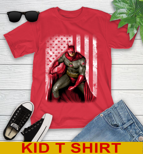 Cleveland Indians MLB Baseball Batman DC American Flag Shirt Youth T-Shirt 11