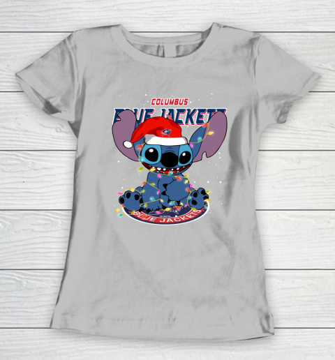 Columbus Blue Jackets NHL Hockey noel stitch Christmas Women's T-Shirt 3