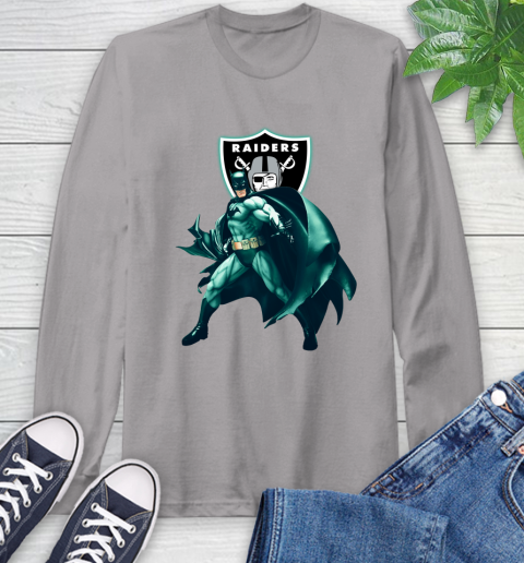 NFL Batman Football Sports Oakland Raiders Long Sleeve T-Shirt 6