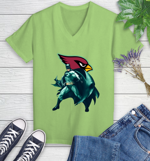 NFL Batman Football Sports Arizona Cardinals Women's V-Neck T-Shirt 11