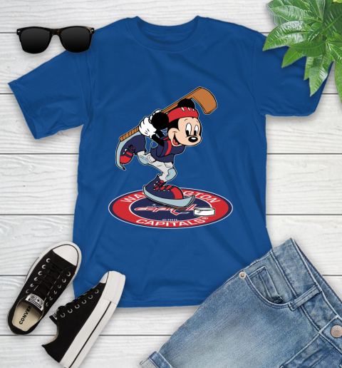 NHL Hockey Washington Capitals Cheerful Mickey Disney Shirt Youth T-Shirt 9