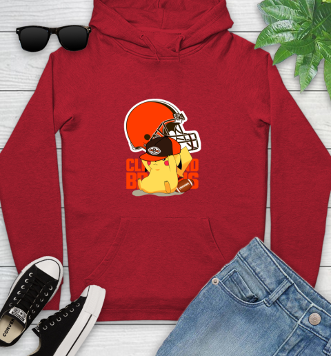 NFL Pikachu Football Sports Cleveland Browns Youth Hoodie 11