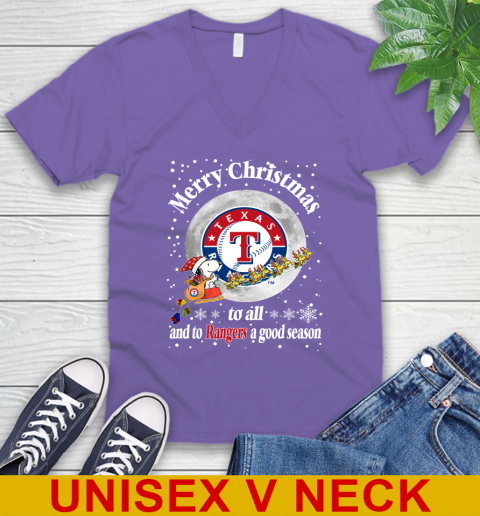 Texas Rangers Merry Christmas To All And To Rangers A Good Season MLB Baseball Sports V-Neck T-Shirt 8
