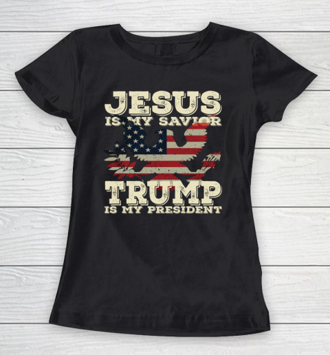 Jesus Is My Savior Trump Is My President Vintage American Women's T-Shirt