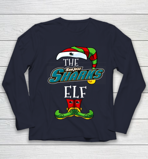 San Jose Sharks Christmas ELF Funny NHL Youth Long Sleeve 2