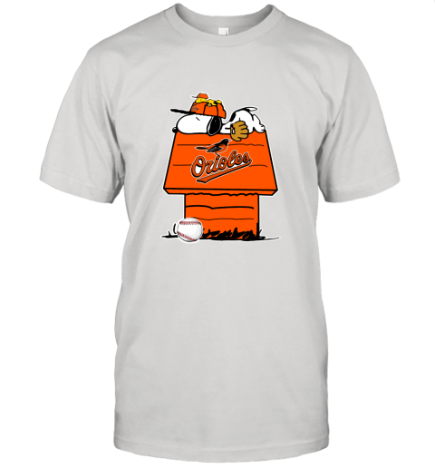 Baltimore Orioles Snoopy And Woodstock Resting Together MLB Unisex Jersey Tee
