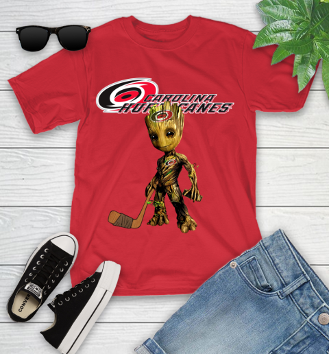 Carolina Hurricanes NHL Hockey Groot Marvel Guardians Of The Galaxy Youth T-Shirt 10