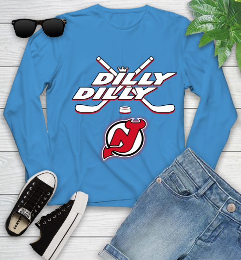 NHL New Jersey Devils Dilly Dilly Hockey Sports Youth Long Sleeve 7