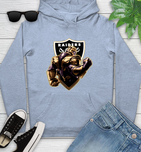 NFL Thanos Avengers Endgame Football Sports Oakland Raiders Youth Hoodie 10