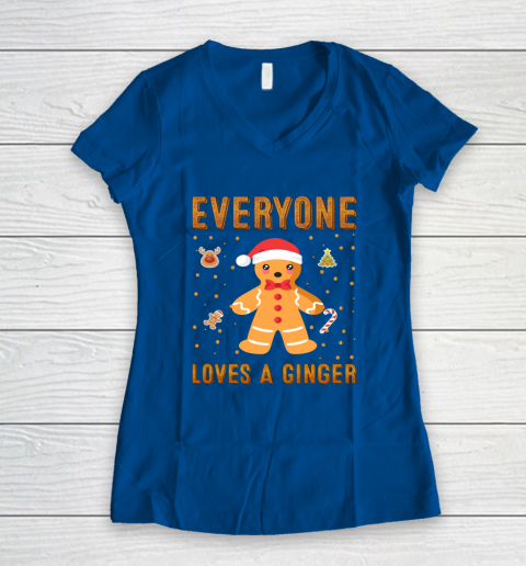 Everyone Loves A Ginger Funny Christmas Women's V-Neck T-Shirt 7