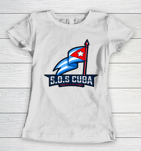 SOS Cuba Viva Cuba Libre Cubanos Bandera Cubana Women's T-Shirt