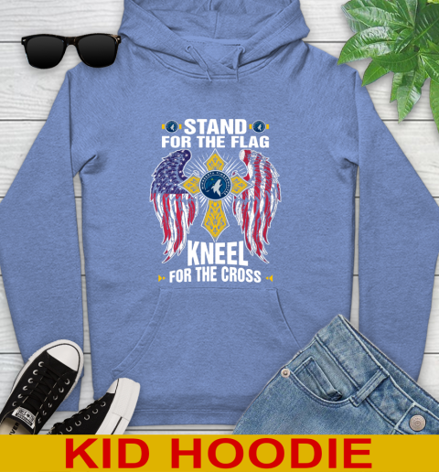 NBA Basketball Minnesota Timberwolves Stand For Flag Kneel For The Cross Shirt Youth Hoodie 12