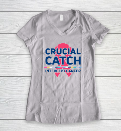 Crucial Catch Intercept Cancer Women's V-Neck T-Shirt