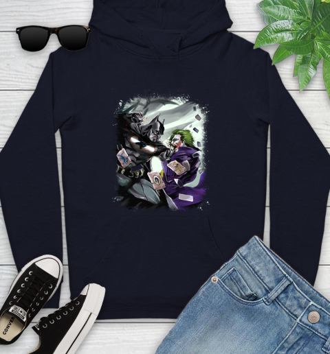 Carolina Panthers NFL Football Batman Fighting Joker DC Comics Youth Hoodie 4