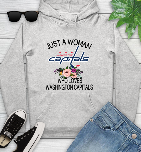 NHL Just A Woman Who Loves Washington Capitals Hockey Sports Youth Hoodie