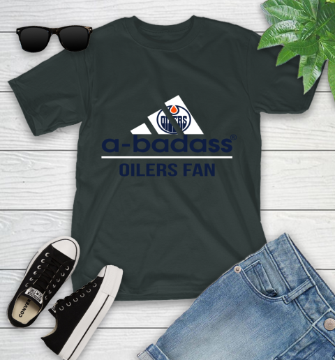 NHL A Badass Edmonton Oilers Fan Adidas Hockey Sports Youth T-Shirt 6