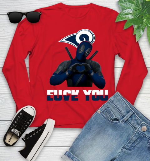 NHL Los Angeles Rams Deadpool Love You Fuck You Football Sports Youth Long Sleeve 11