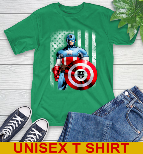 Los Angeles Kings NHL Hockey Captain America Marvel Avengers American Flag Shirt T-Shirt 7