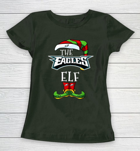 Philadelphia Eagles Christmas ELF Funny NFL Women's T-Shirt 4