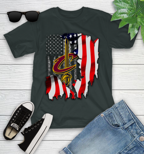 Cleveland Cavaliers NBA Basketball American Flag Youth T-Shirt 6